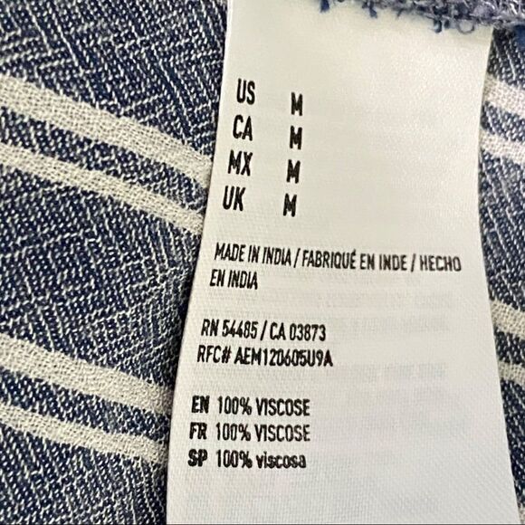 American Eagle Off the Shoulder Blue and White Striped Dress - Picture 6 of 8